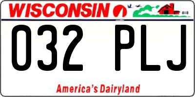 WI license plate 032PLJ