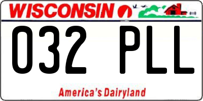 WI license plate 032PLL