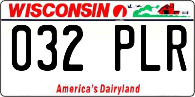 WI license plate 032PLR