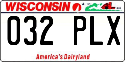 WI license plate 032PLX