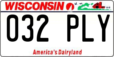 WI license plate 032PLY