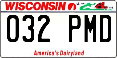 WI license plate 032PMD