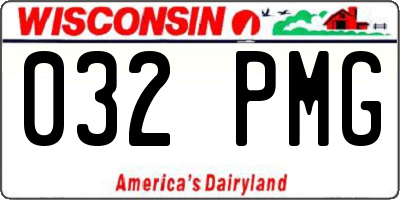 WI license plate 032PMG