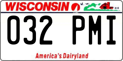 WI license plate 032PMI