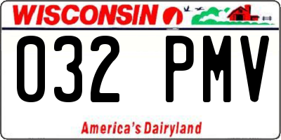 WI license plate 032PMV