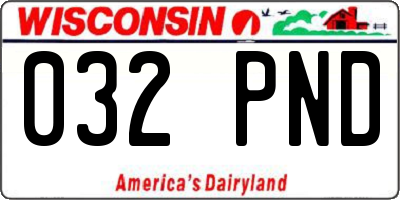 WI license plate 032PND