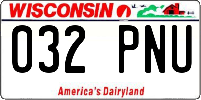 WI license plate 032PNU