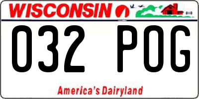 WI license plate 032POG