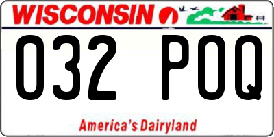 WI license plate 032POQ
