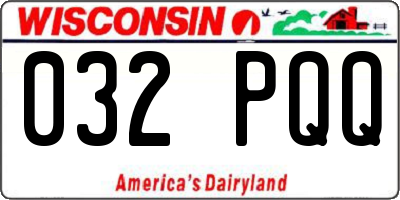 WI license plate 032PQQ