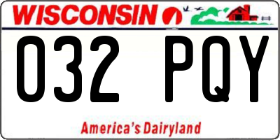 WI license plate 032PQY