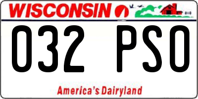 WI license plate 032PSO