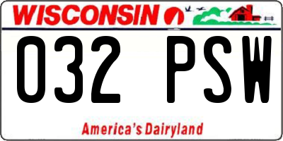 WI license plate 032PSW
