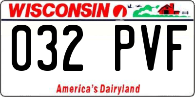 WI license plate 032PVF