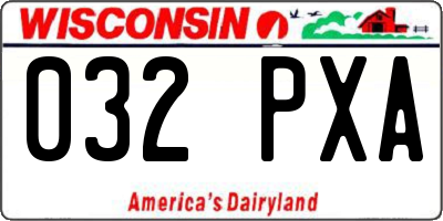 WI license plate 032PXA