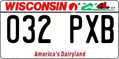 WI license plate 032PXB