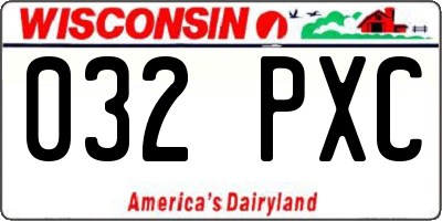 WI license plate 032PXC