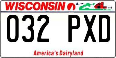 WI license plate 032PXD