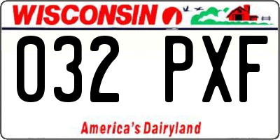 WI license plate 032PXF