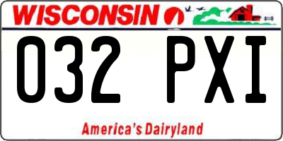 WI license plate 032PXI