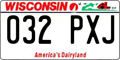 WI license plate 032PXJ