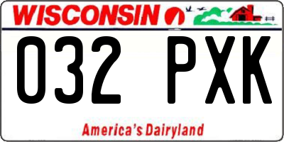 WI license plate 032PXK