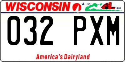 WI license plate 032PXM