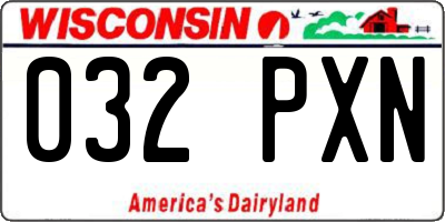 WI license plate 032PXN