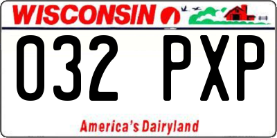 WI license plate 032PXP