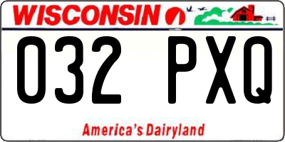 WI license plate 032PXQ