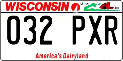 WI license plate 032PXR