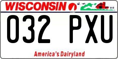 WI license plate 032PXU