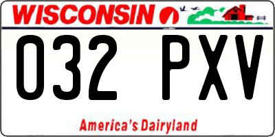 WI license plate 032PXV