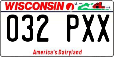 WI license plate 032PXX