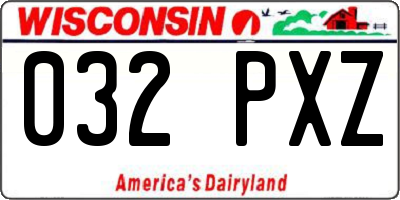 WI license plate 032PXZ