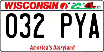WI license plate 032PYA