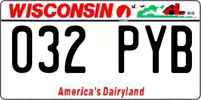 WI license plate 032PYB