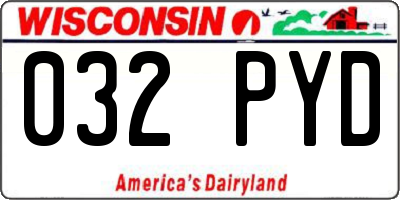 WI license plate 032PYD