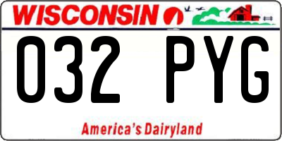 WI license plate 032PYG