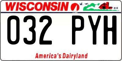 WI license plate 032PYH
