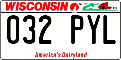 WI license plate 032PYL