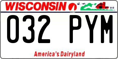 WI license plate 032PYM