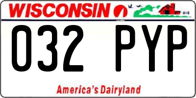 WI license plate 032PYP