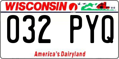 WI license plate 032PYQ