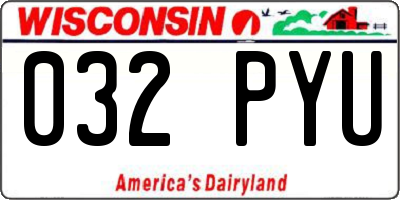 WI license plate 032PYU