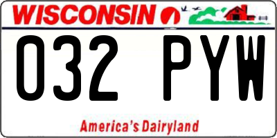 WI license plate 032PYW