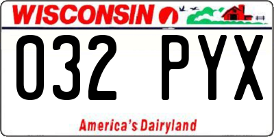 WI license plate 032PYX
