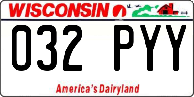 WI license plate 032PYY