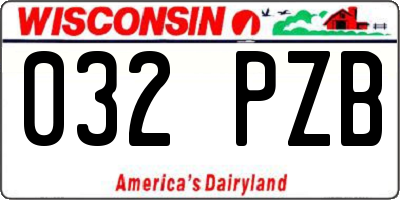 WI license plate 032PZB
