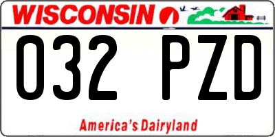 WI license plate 032PZD